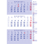 Trojmesačný kalendár modrý s poznámkami 2024