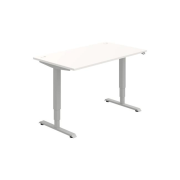 Pracovný stôl RUN, ZO, 3S, 140x64,5-130,5x80 cm, biela/sivá