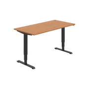 Pracovný stôl RUN, ZO, 3S, 160x64,5-130,5x80 cm, jelša/čierna