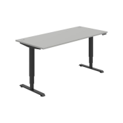 Pracovný stôl RUN, PO, 3S, 180x64,5-130,5x80 cm, sivá/čierna