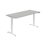 Pracovný stôl RUN, PO, 3S, 180x64,5-130,5x80 cm, sivá/biela