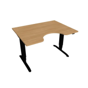 Pracovný stôl Motion Ergo, ZO, 3S, 120x61-128x90 cm, dub/čierna