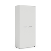 Policová skriňa BASIC, so zámkom, 80x40x182,1cm, biela