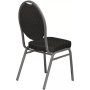 Banketová stolička Black Round, antracitový rám, látka čierna