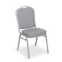 Banketová stolička Silver Smooth, strieborný rám, látka sivá