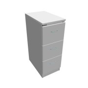 Trojzásuvková kartotéková skriňa OP, 41,6x104x64 cm, biela/sivá