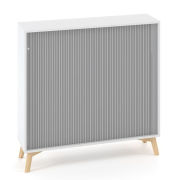 Policová skriňa ALFA ROOT s del.priečkou, žalúziové dvere RAL9010, 2 police, 120x45x121,5cm, biela