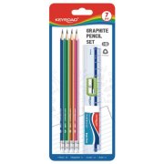 Súprava školských pomôcok KEYROAD, blister 7 ks, mix farieb