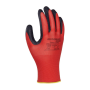 Rukavice pletené, polomáčané DONAU SAFETY Super Latex kat. II červené veľ. 10