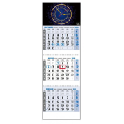 Plánovací kalendár KLASIK 3-mesačný modrý s hodinkami