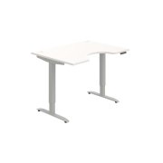 Pracovný stôl Motion Ergo, PO, 2S, 120x70,5-120,5x90 cm, biela/sivá