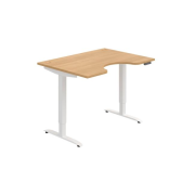 Pracovný stôl Motion Ergo, PO, 2S, 120x70,5-120,5x90 cm, dub/biela