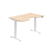 Pracovný stôl Motion Ergo, PO, 2S, 140x70,5-120,5x90 cm, agát/biela