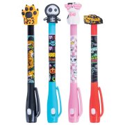 Guľôčkové pero SECRET GIMBOO, neviditeľné, s podsvietením, blister, mix motívov, displej 20 ks