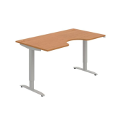 Pracovný stôl Motion Ergo, ZO, 2S, 160x70,5-120,5x90 cm, jelša/sivá