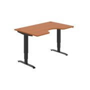 Pracovný stôl Motion Ergo, ZO, 3S, 140x61-128,x90 cm, čerešňa/čierna