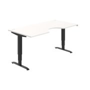 Pracovný stôl Motion Ergo, ZO, 3S, 180x61-128x90 cm, biela/čierna