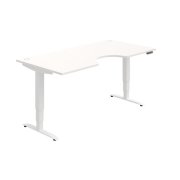 Pracovný stôl Motion Ergo, PO, 3S, 180x61-128x90 cm, biela/biela