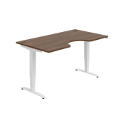 Pracovný stôl Motion Ergo, ZO, 3S, 160x61-128x90 cm, orech/biela