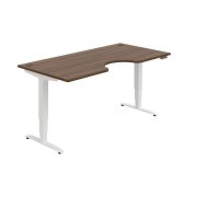 Pracovný stôl Motion Ergo, PO, 3S, 180x61-128x90 cm, orech/biela