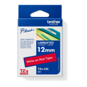 Samolepiaca páska Brother TZe-435 12 mm biele písmo na červenej páske