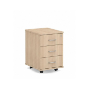 Mobilný kontajner BASIC, 3-zásuvkový so zámkom, 41x61x50cm, agát svetlý