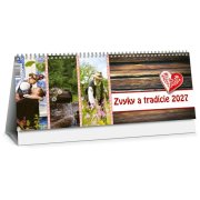 Stolový kalendár riadkový 30 x 12 cm - Zvyky a tradície 2027