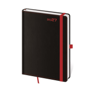 Diár BLACK RED denný A5 14,3x20,5cm 2027