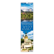 Nástenný kalendár Slovensko - viazanka 12 x 48 cm 2027