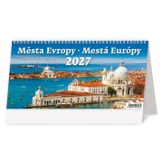 Stolový kalendár stĺpcový 30,1x15 cm- Mestá Európy 2027