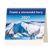 Stolový kalendár riadkový 17,1x13,9 cm - MiniMax České a slovenské hory 2027