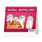 Stolový kalendár riadkový 17,1x13,9 cm - MiniMax Mačičky 2027