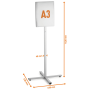 Stojan Info Stand A3, exteriérový, strieborný