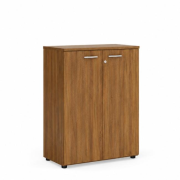 Policová skriňa BASIC, so zámkom, 80x40x111,7cm, orech Dijon