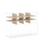 Priehradka do niky BASIC, otvorená, 96,2x35,3x32,7cm, agát svetlý